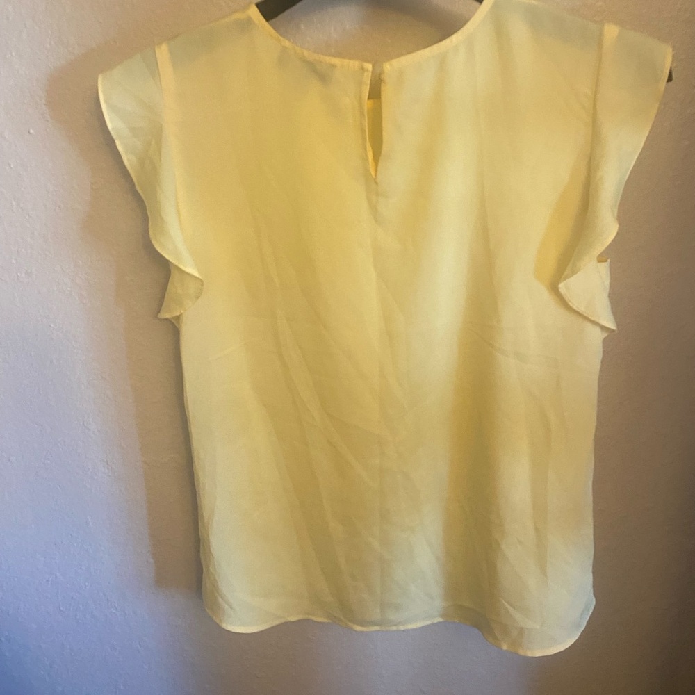 The Limited Yellow Ruffle Sleeve Blouse - Picture 4 of 5